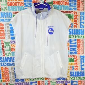 Vintage Reebok Pump Sleeveless Windbreaker Jacket Size L Full Zip Hooded 90s